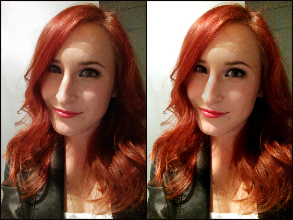 HTC One Selfie - Left is unedited, right has been edited using the HTC One