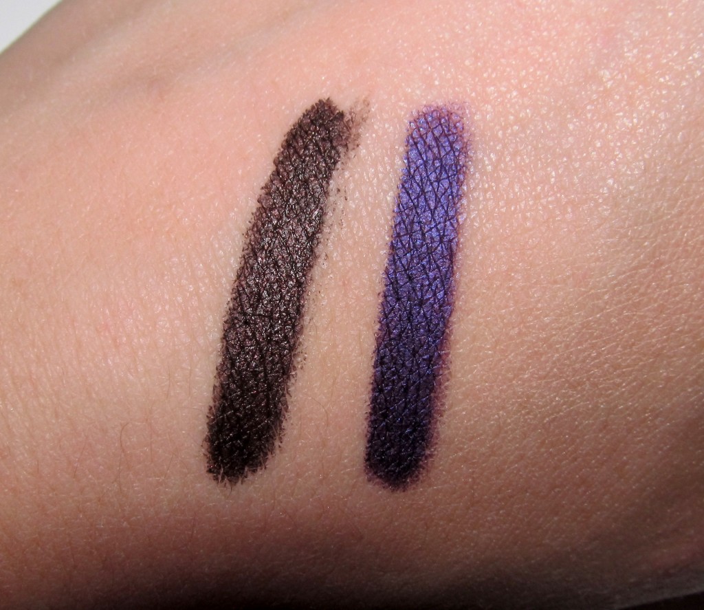 Clinique Quickliner for Eyes Intense in Intense Sable & Intense Amethyst Swatches