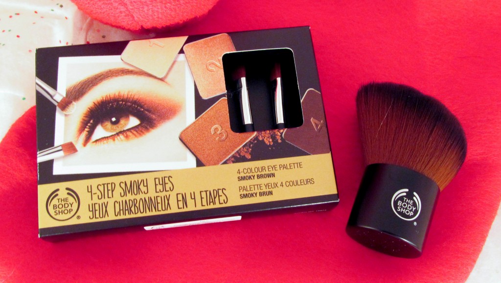The Body Shop 4-Step Smoky Eye Palette,  The Body Shop Slanted Kabuki Brush