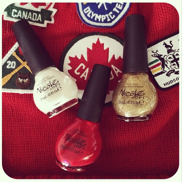 Canada nails, canada olympics, canada manicure,  nicole by opi