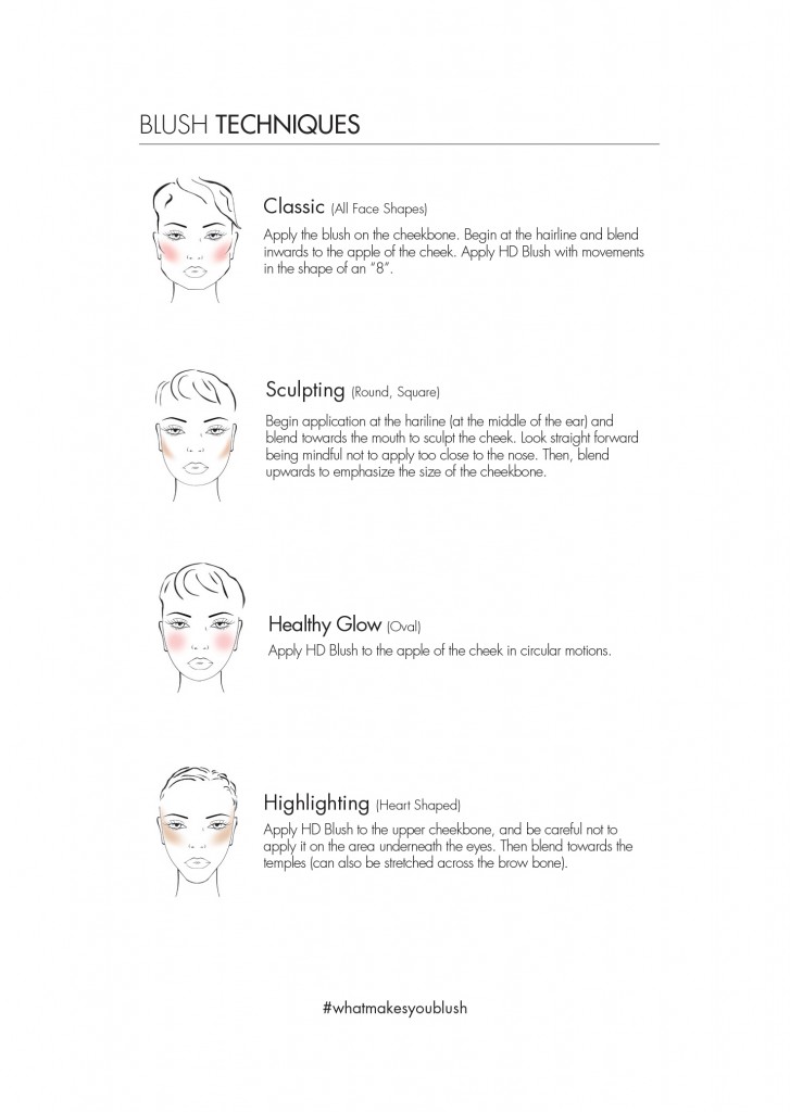 make up for ever hd blush, blush application, blush technique, apply blush for face shape
