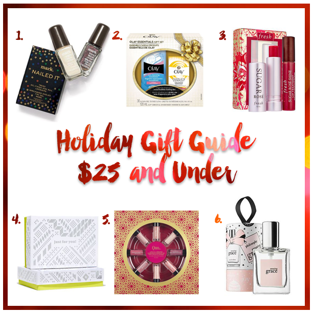 beauty gift guide, christmas presents for girls, what to buy my girlfriend for christmas, beauty christmas presents, christmas 2015 gift guide, mark trend mini nail lacquers, mark mini nail polish, olay gift set, fresh rose ritual, birchbox, birchbox canada, birchbox subscription, quo lip gloss, quo holiday set, philosophy amazing grace, philosophy amazing grace ornament