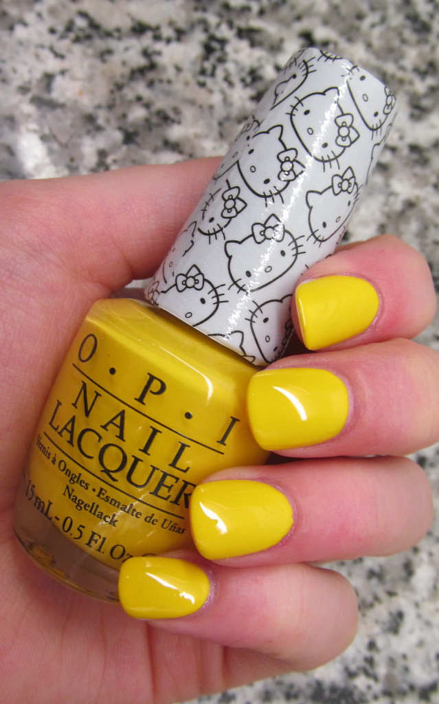 opi helly kitty, opi hello kitty collection, hello kitty nail polish, opi hello kitty review, opi hello kitty swatches, hello kitty swatches, opi my twin mimmy, opi my twin mimmy swatch, yellow nail polish, opi yellow nail polish, where to buy yellow nail polish, bright yellow nail polish