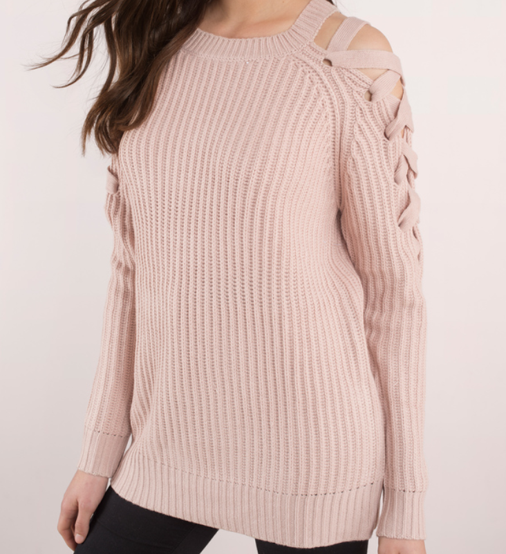 pearl beaded sweater, cute sweaters, cute sweaters winter 2018, best sweaters to buy now, spring sweaters, pearl sweater, bell sleeve sweater, cute pink sweater, tie front sweater, romwe blogger, romwe fashion, romwe style