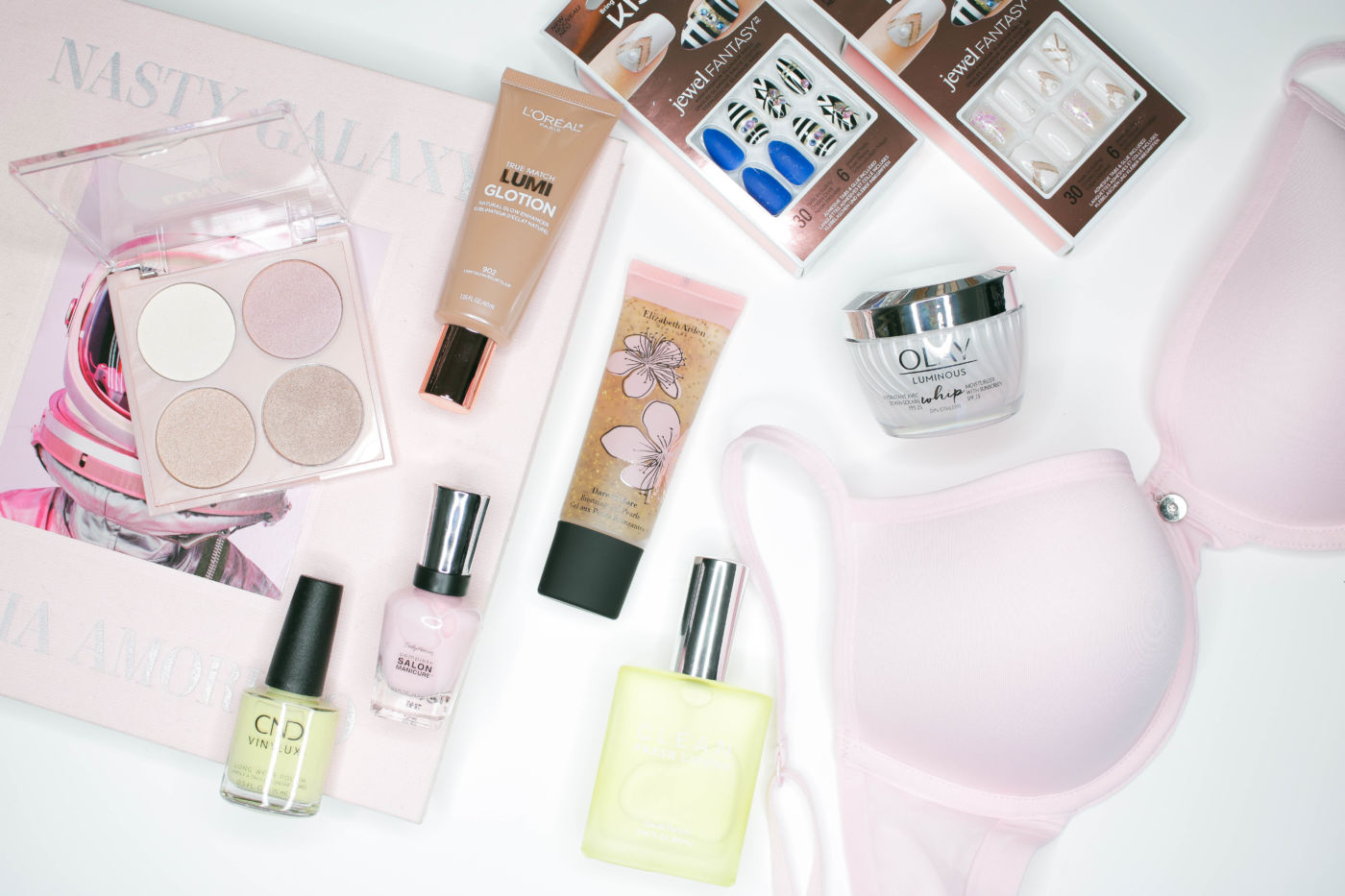spring 2018, spring 2018 beauty, spring 2018 makeup, spring 2018 fashion, 6 things i'm excited for in spring 2018, kiss nails jewel fantasy, kiss jewel fantastic nails, olay whips, olay whips review, la vie en rose spacer foam bra, lightweight bra, t-shirt bra, clean fresh linen, fresh linen eau de parfum, l'oreal lumi glotion, l'oreal lumi glow nude, elizabeth arden dare to bare bronzing gel pearls, gel bronzer, cnd chic shook collection, cnd jellied, sally hansen blush nail polish, sally hansen blush against the world, spring nails, spring nail polish, best spring nail polish shades